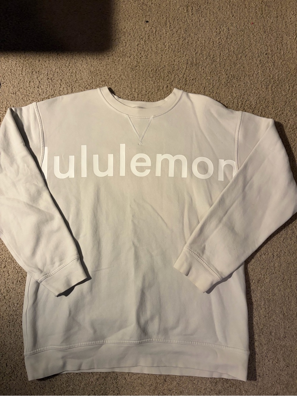 lululemon athletica White Crew Neck Sweatshirt with Logo
